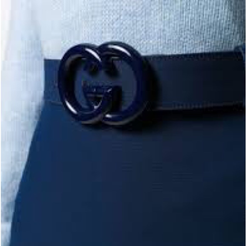 Gucci Navy A-Line Skirt with Belt - Picture 5 of 10